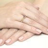 Pierścionek złoty 585 z brylantami 0,01ct ametystem 0,50ct W-74