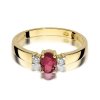 Pierścionek złoty 585 z brylantami 0,08ct rubinem 0,60ct W-264