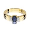 Pierścionek złoty 585 z brylantami 0,08ct szafirem 0,70ct W-264