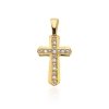 Zawieszka złota 585 krzyżyk z brylantami 0,03ct K-5