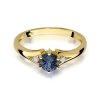 Pierścionek złoty 585 z brylantami 0,03ct szafirem 0,50ct W-76