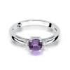 Pierścionek złoty 585 z brylantami 0,03ct ametystem 0,50ct W-10