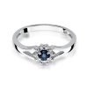 Pierścionek złoty 585 z brylantami 0,09ct szafirem 0,15ct W-185