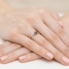 Pierścionek złoty 585 z brylantami 0,03ct szafirem 0,30ct W-346