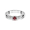 Pierścionek złoty 585 z brylantami 0,03ct rubinem 0,15ct W-428