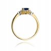 Pierścionek złoty 585 z brylantami 0,10ct szafirem 0,70ct W-312