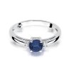 Pierścionek złoty 585 z brylantami 0,03ct szafirem 0,50ct W-10