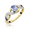 Pierścionek złoty 585 z brylantami 0,05ct tanzanitem 0,40ct W-28