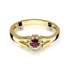 Pierścionek złoty 585 z brylantami 0,09ct rubinem 0,15ct W-185