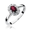 Pierścionek złoty 585 z brylantami 0,07ct rubinem 0,60ct W-304