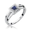 Pierścionek złoty 585 z brylantami 0,14ct szafirem 0,20ct W-271