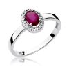 Pierścionek złoty 585 z brylantami 0,08ct rubinem 0,60ct W-330