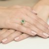 Pierścionek złoty 585 z brylantami 0,30ct szmaragdem 0,80ct W-37