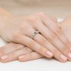 Pierścionek złoty 585 z brylantami 0,09ct szafirem 0,15ct W-449