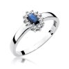 Pierścionek złoty 585 z brylantami 0,01ct szafirem 0,70ct W-26