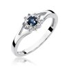 Pierścionek złoty 585 z brylantami 0,09ct szafirem 0,15ct W-185