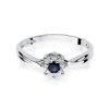 Pierścionek złoty 585 z szafirem 0,15ct brylantami 0,12ct zaręczynowy W-72