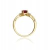 Pierścionek złoty 585 z brylantami 0,03ct rubinem 0,80ct W-2