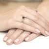 Pierścionek złoty 585 z brylantami 0,04ct szafirem 0,60ct W-78