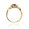 Pierścionek złoty 585 z brylantami 0,12ct rubinem 0,60ct W-182