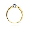 Pierścionek złoty 585 z brylantami 0,09ct szafirem 0,15ct W-449