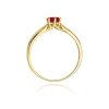 Pierścionek złoty 585 z brylantami 0,01ct rubinem 0,60ct W-74