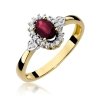 Pierścionek złoty 585 z brylantami 0,10ct rubinem 0,60ct W-312