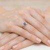 Pierścionek złoty 585 z brylantami 0,18ct szafirem 0,50ct W-451