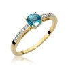 Pierścionek złoty 585 ametyst 0,50ct brylanty 0,05ct W-66