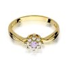 Pierścionek złoty 585 z brylantami 0,12ct ametystem 0,10ct W-72