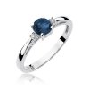 Pierścionek złoty 585 z brylantami 0,03ct szafirem 0,50ct W-10