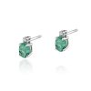 Kolczyki złote 585 ze szmaragdem 0,8ct brylantami K-1
