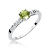 Pierścionek złoty 585 oliwin 0,60ct brylantami 0,05ct W-66