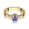 Pierścionek złoty 585 z brylantami 0,03ct ametystem 0,50ct W-2