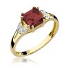 Pierścionek złoty 585 z brylantami 0,06ct granatem 1,30ct W-40B