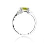 Pierścionek złoty 585 z brylantami 0,01ct oliwinem 1,00ct W-40