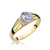 Pierścionek złoty 585 z brylantami 0,05ct tanzanitem 0,40ct W-5