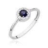 Pierścionek złoty 585 z brylantami 0,1ct szafirem 0,3ct BC-016