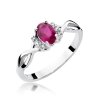 Pierścionek złoty 585 z brylantami 0,05ct rubinem 0,60ct W-19