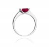 Pierścionek złoty 585 z brylantami 0,03ct rubinem 0,80ct W-105