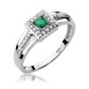 Pierścionek złoty 585 z brylantami 0,14ct szmaragdem 0,15ct W-271