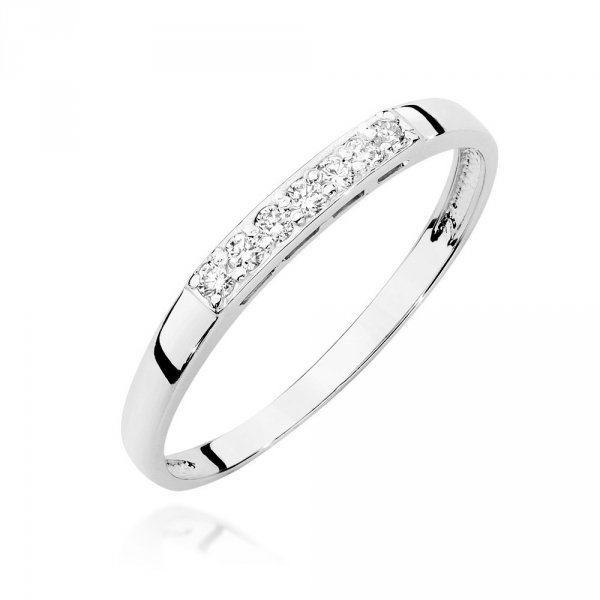 Pierścionek złoty 585 z brylantem 0,1ct obrączka BC-019