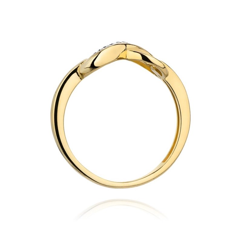 Pierścionek złoty 585 z brylantami 0,04ct zaręczynowy W-285