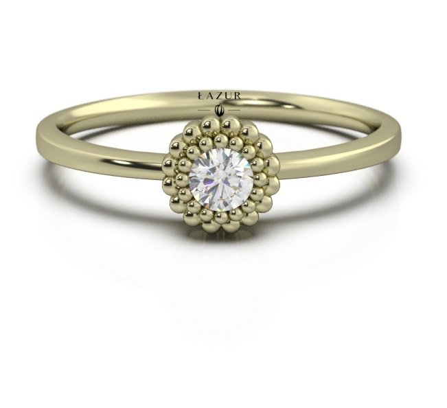 Pierścionek złoty 585 brylant 0,11ct zaręczynowy BR-115