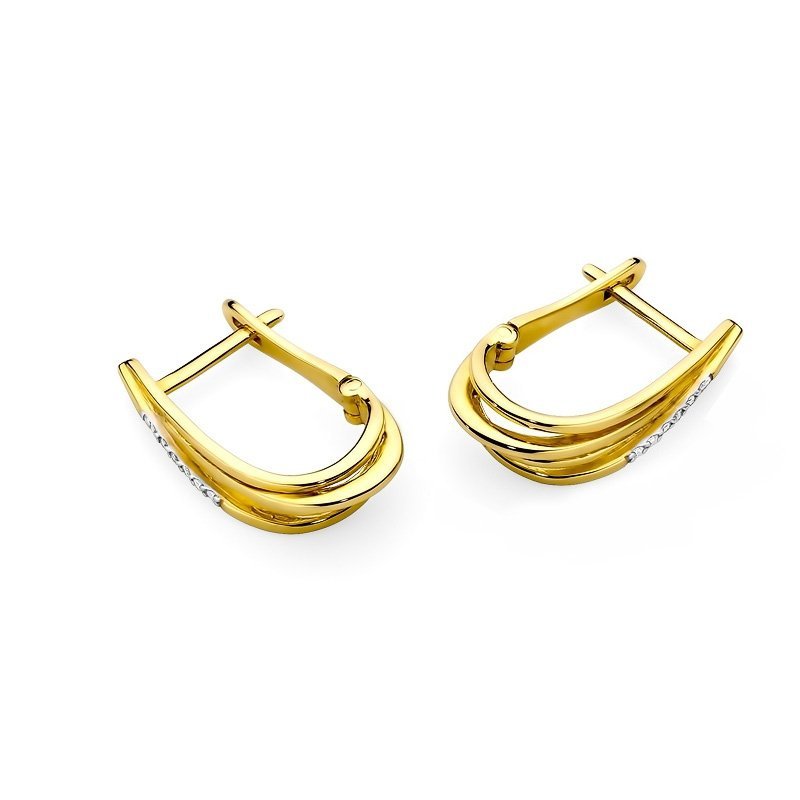 Kolczyki złote 585 z brylantami 0,06ct KO-5 angielskie