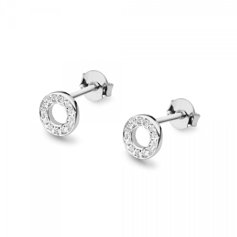 Kolczyki złote 585 z brylantami 0,13ct CK-14