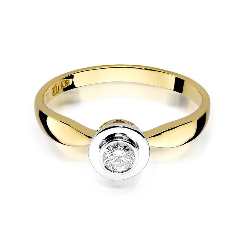 Pierścionek złoty 585 z brylantem 0,15ct zaręczynowy W-294