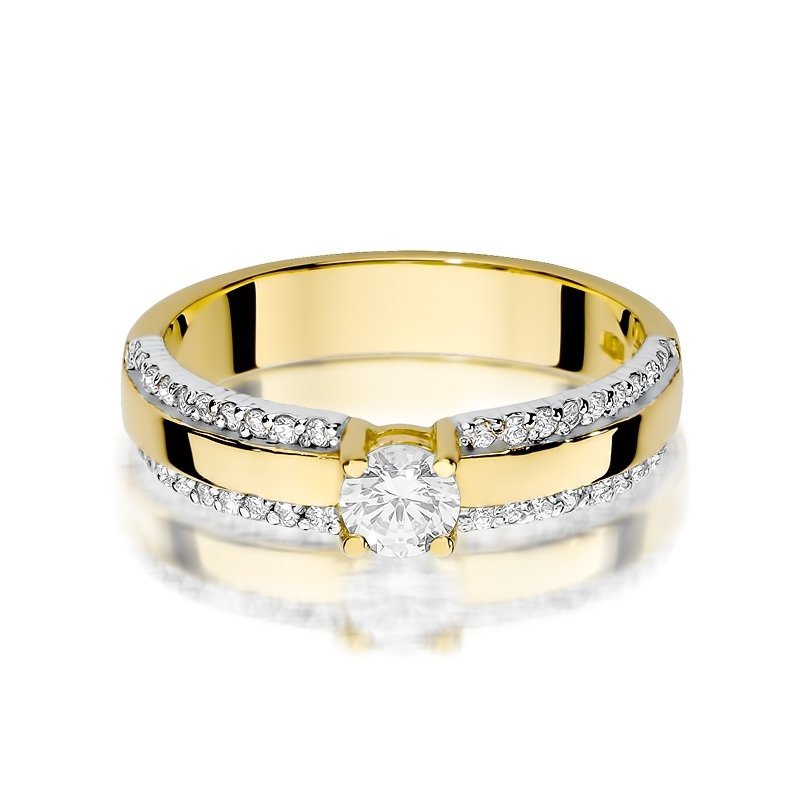 Pierścionek złoty 585 z brylantami 0,45ct W-356 zaręczynowy