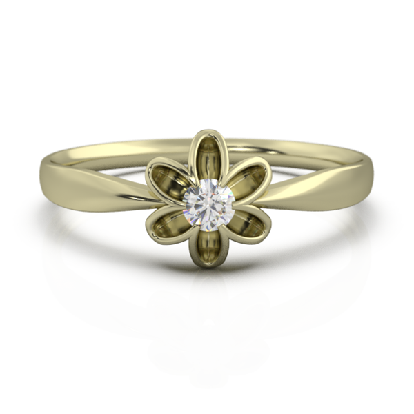 Pierścionek złoty 585 brylant 0,042ct zaręczynowy BR-084