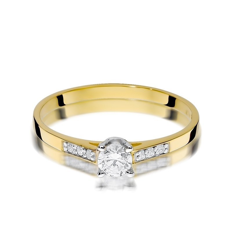 Pierścionek złoty 585 z brylantami 0,21ct W-399 zaręczynowy